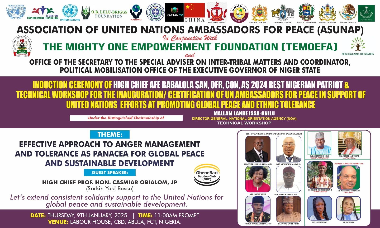 ASSOCIATION OF UNITED NATIONS AMBASSADORS FOR PEACE (ASUNAP)